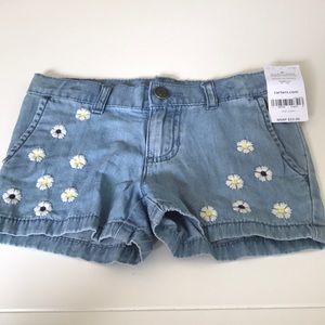 Jean shorts with floral detail